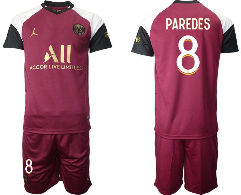 Men 2020-2021 club Paris St German away #8 red Soccer Jerseys->paris st german jersey->Soccer Club Jersey